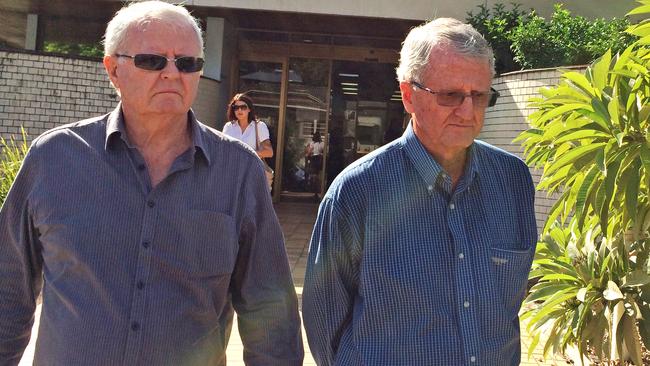 Richard John Cattell (right) with a supporter after a 2014 court hearing.