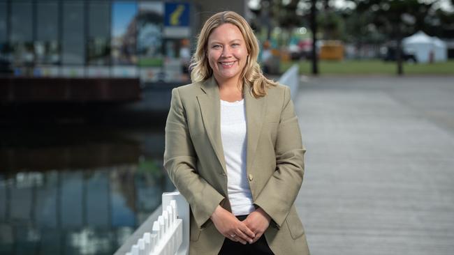 Lara State MP Ella George pictured at the waterfront wants to leverage the Commonwealth Games. Picture: Brad Fleet