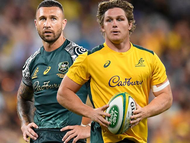 (L-R) Quade Cooper and Michael Hooper.