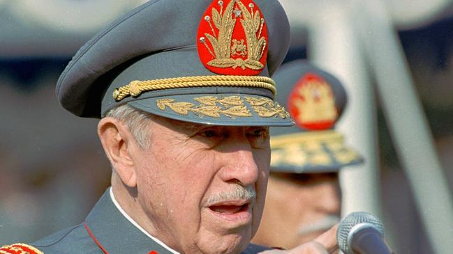 Chilean dictator Augusto Pinochet in 1997. Picture: AP