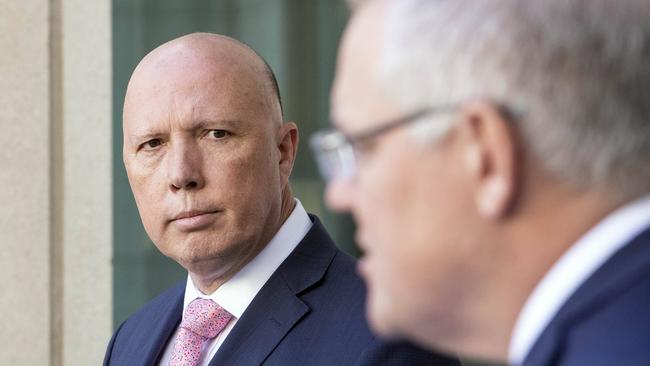 Home Affairs Minister Peter Dutton has been accused of lying by Queensland’s Deputy Premier, as border tensions escalate. Picture: NCA NewsWire /Gary Ramage