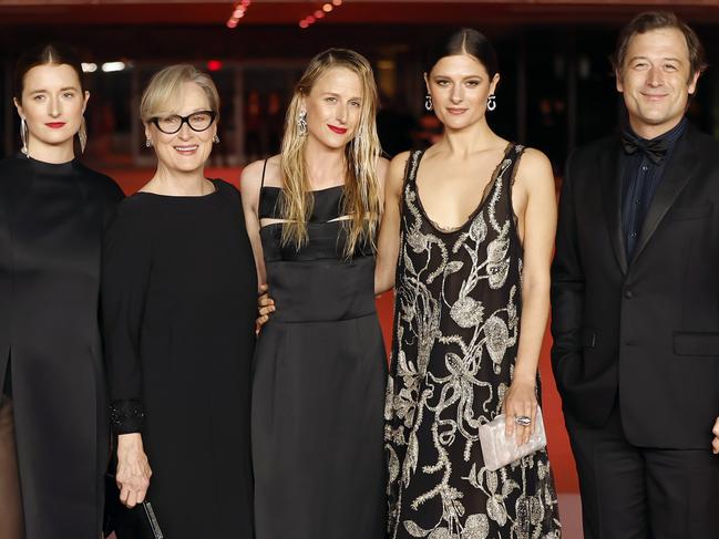 LOS ANGELES, CALIFORNIA - DECEMBER 03: (L-R) Mark Ronson, Grace Gummer, Mamie Gummer, Meryl Streep, Louise Jacobson, Henry Wolfe and Tamryn Storm Hawker attend the 3rd Annual Academy Museum Gala at Academy Museum of Motion Pictures on December 03, 2023 in Los Angeles, California. (Photo by Frazer Harrison/Getty Images)