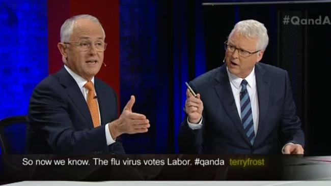 Malcolm Turnbull butted heads with host Tony Jones more than once. Source: ABC