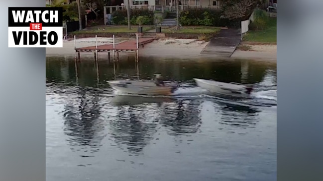 Man seeing chasing kids in tinnie before taking boat