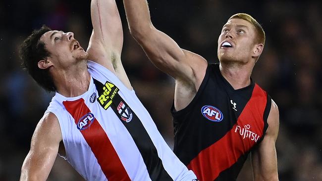 Bombers recruit Peter Wright stepped up in the ruck in Round 3. Picture: Quinn Rooney/Getty Images