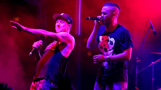 600 Sounds concert was held at the Southport Broadwater Parklands. Headlining act Hilltop Hood on stage. Picture by Scott Fletcher