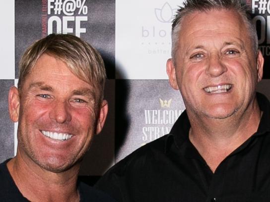 Shane Warne and Mark Orval. Pic: Nik Sfi / Royal Photography