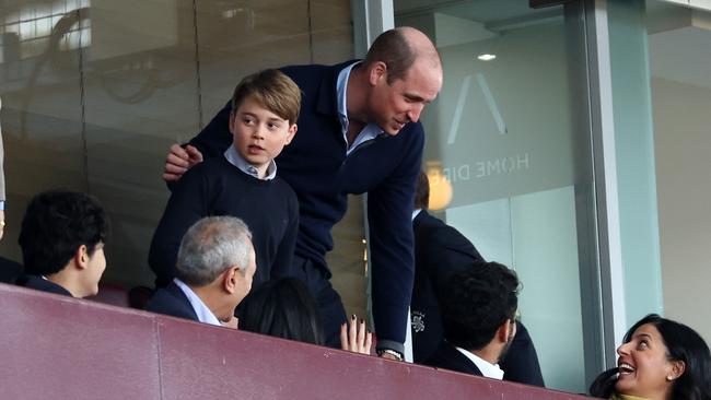 Prince William comments on the match with other spectators. Picture: Catherine Ivill/Getty