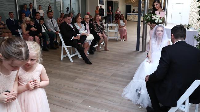 The September 5th wedding of Ashleigh Simrajh and her beloved Jason Hale at Sea World Resort, organised and paid for by women part of the Gold Coast Girls in Business Facebook page. Photograph: Jason O'Brien