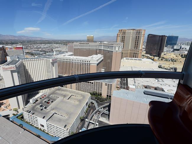 A view of the Las Vegas Strip from a cabin on the Las Vegas High Roller. Picture: Getty