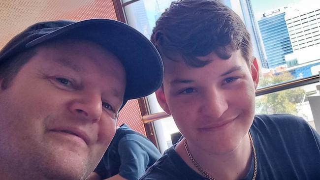 Matthew Elmes with son Joshua. Picture: Supplied