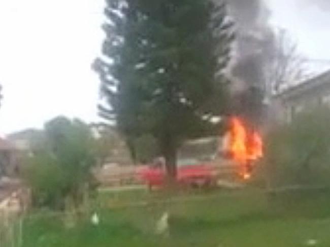 Bomb: Car explodes in a driveway in Melbourne.