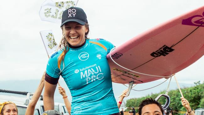 Stephanie Gilmore after winning the Maui Pro in December.