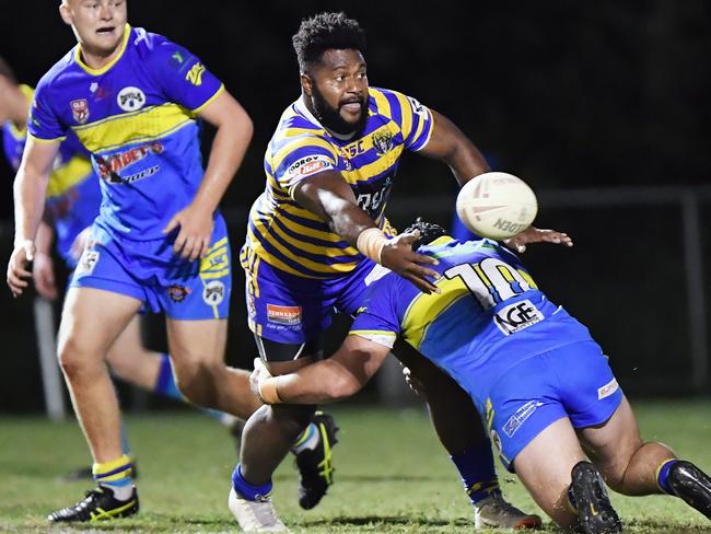 Noosa Pirates’ Rusiate Neikini in action against the Gympie Devils.