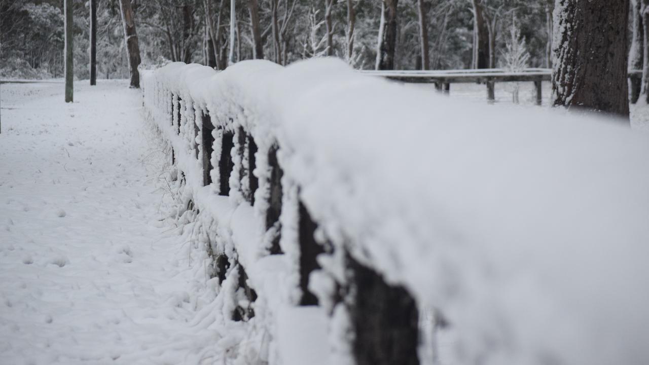 Snow completely covered the front fence of this property at Storm King, near Stanthorpe. Photo: Alex Nolan / Stanthorpe Border Post