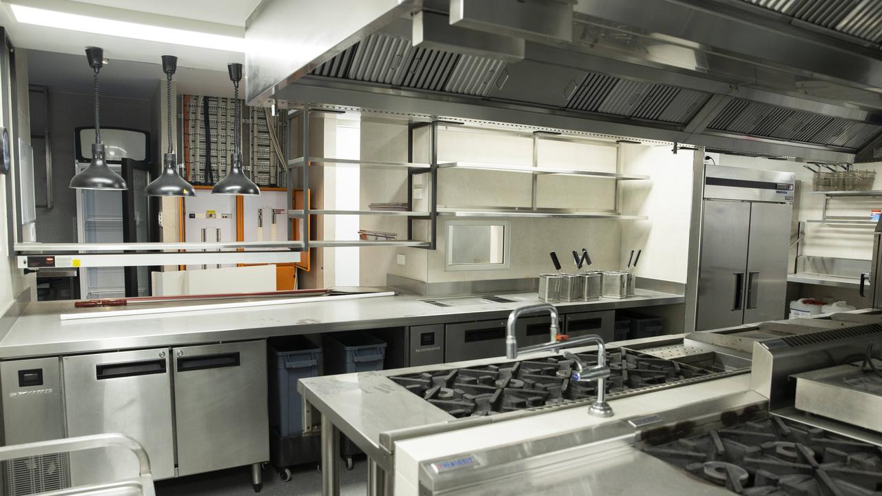 Interior of the kitchen at Peter Kuruvita's restaurant ALBA. Picture: Lachie Millard