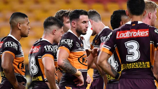 The Broncos have hit rock bottom — do they know the way back to the top? Picture: Darren England/AAP