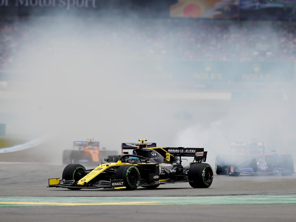 Ricciardo’s hopes went up in a puff of smoke.