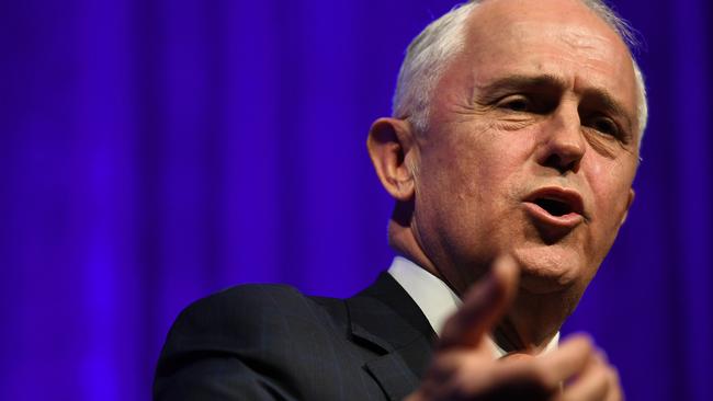 Malcolm Turnbull speaks at the 60th Federal Council of the Liberal Party on Saturday. Picture: AAP.