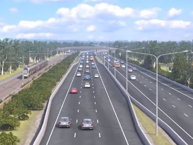 Still from a Transport and Main Roads video showing how the Coomera Connector is expected to look.