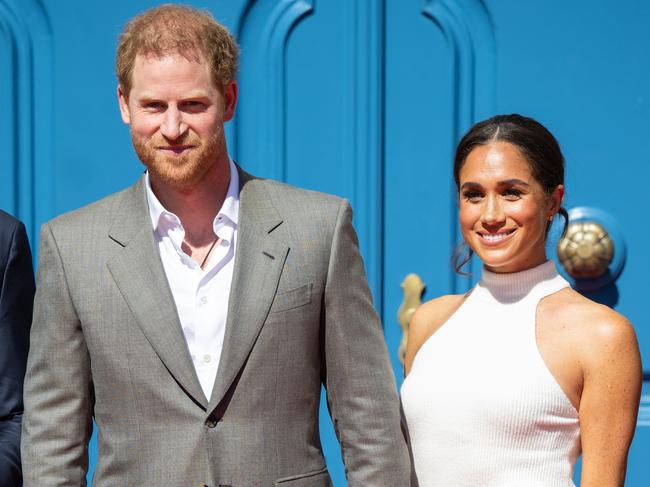 DUSSELDORF, GERMANY - SEPTEMBER 06: Prince Harry, Duke of Sussex and Meghan, Duchess of Sussex during the Invictus Games Dusseldorf 2023 - One Year To Go launch event on September 06, 2022 in Dusseldorf, Germany. The Invictus Games will be held in Germany for the first time in September 2023. (Photo by Samir Hussein/WireImage)