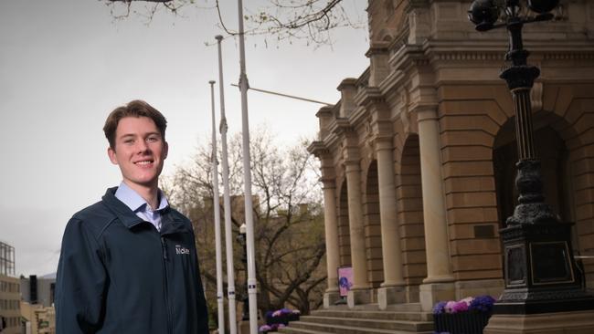 21-year-old UTAS law student James McKee is running for Hobart City Council. Picture: Kenji Sato