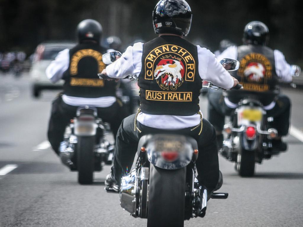 The Comanchero Motorcycle Club on their annual ride..