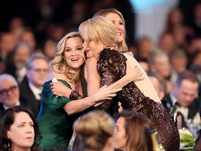 Reese Witherspoon, Laura Dern, and Nicole Kidman attend the 24th Annual Screen Actors Guild Awards at The Shrine Auditorium on January 21, 2018 in Los Angeles, California. Picture: Getty