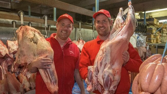 Brothers Ben (left) and Kell Driver at Devitt Wholesale Meats, Narrabeen, winners of the Best Butcher on the northern beaches. Picture Supplied