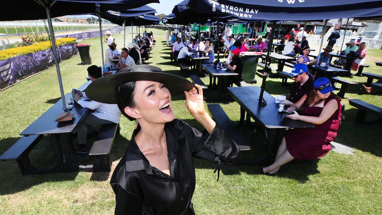 Annalisse Sampson of Brisbane loving the weather. Picture Glenn Hampson