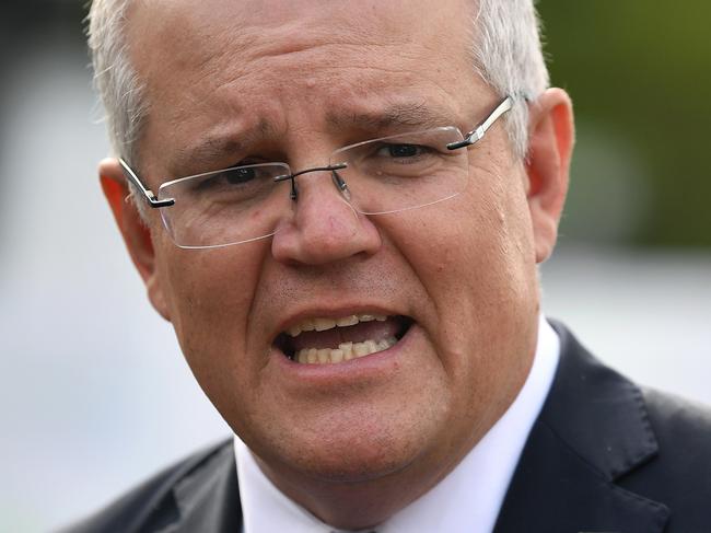 Prime Minister Scott Morrison speaks to the media during a infrastructure press conference at Macquarie Park in Sydney, Monday, June 29, 2020. (AAP Image/Joel Carrett) NO ARCHIVING