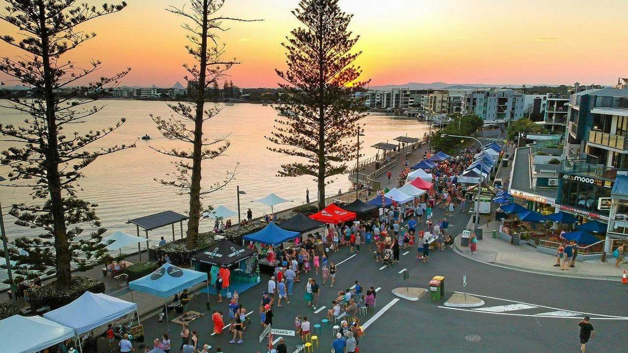 The Twilight Markets Caloundra along Bulcock Beach Esplanade.