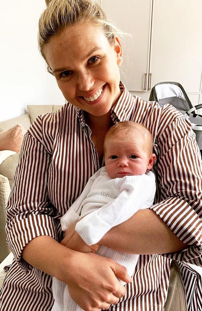 Edwina Bartholomew with daughter Molly Matilda, who is now one-month-old. Picture: Instagram