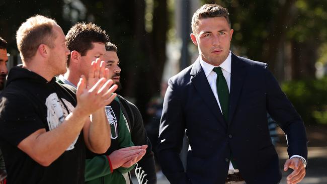 Burgess at the announcement of his new contract. (Brett Costello)