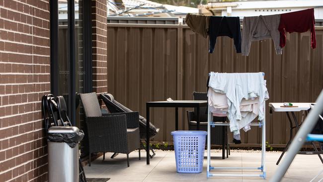 The naked baby was left in a wicker chair in the backyard. Picture: Julian Andrews