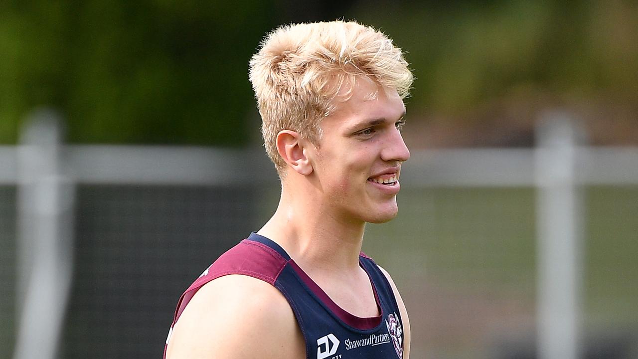 Ben Trbojevic of the Sea Eagles takes part in a training session at Sydney Academy of Sport and Recreation in Sydney, Thursday, May 7, 2020. (AAP Image/Dan Himbrechts) NO ARCHIVING