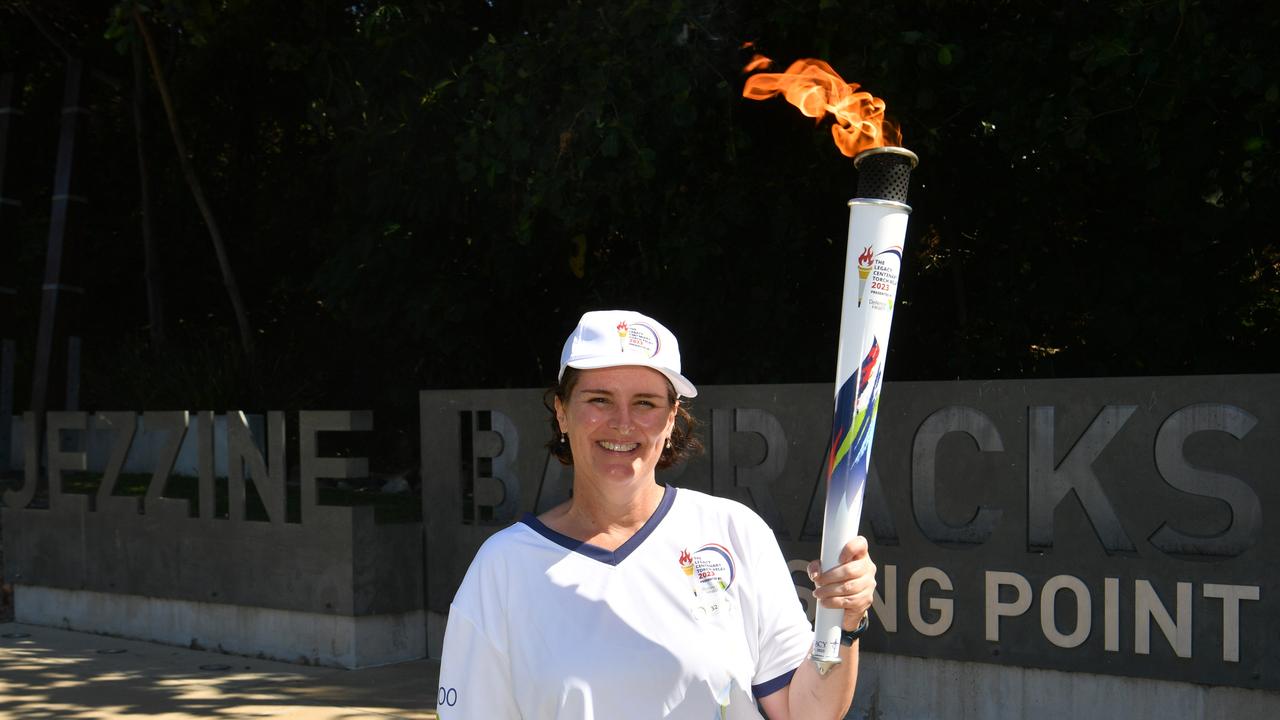 Legacy Centenary Torch Relay and community day at Jezzine Barracks. Torch bearer Melissa Bingley. Picture: Evan Morgan