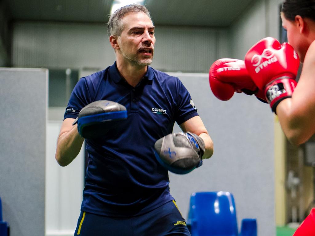 Australian head coach Santiago Nieva training with Tyla McDonald. Picture: Supplied