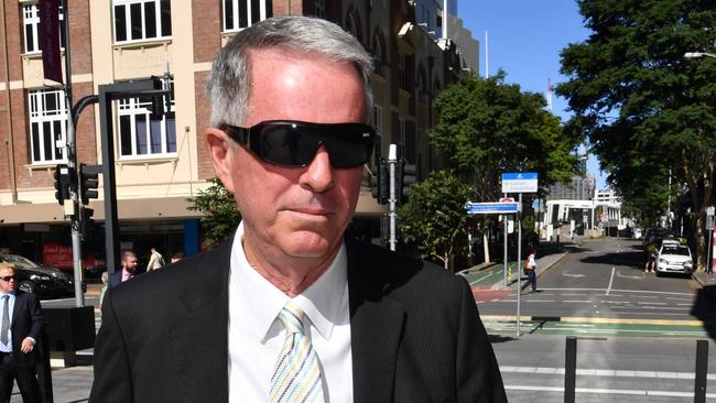 Former Brisbane financial planner Brad Sherwin arrives at the Brisbane District Court in Brisbane for sentencing. Picture: Darren England/AAP