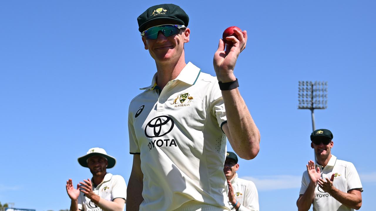 South Australian 30-year-old quick Brendan Doggett claimed his third career five-wicket haul to help demolish India A for 107 in Mackay on Thursday. Picture: Albert Perez / Getty Images