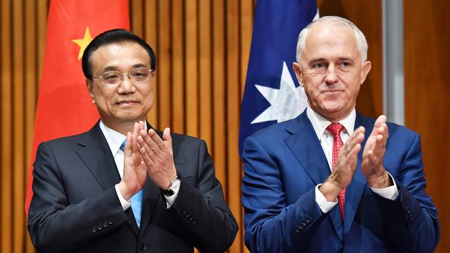 China’s Premier has said all countries in the Asia-Pacific are responsible for peace and stability in the South China Sea, while committing to stronger ties with Australia. Picture: AAP