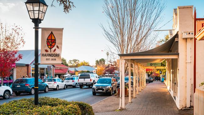 Hahndorf’s main street, which regularly fills with cars – both tourists and people trying to drive through.