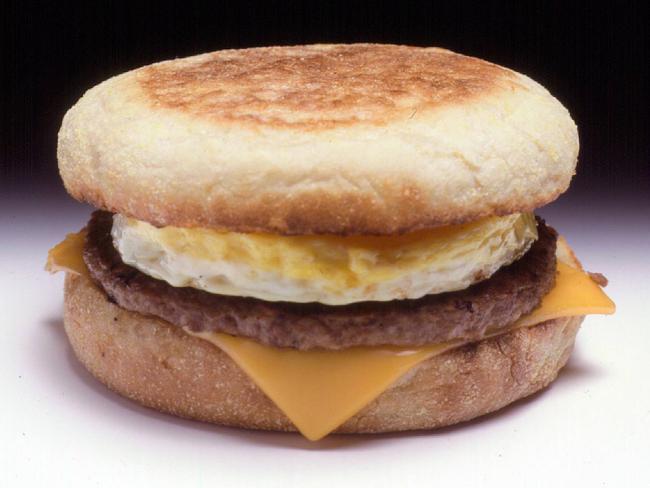 McDonalds Sausage and Egg McMuffin. fast food  /Food  /McDonalds/Restaurants