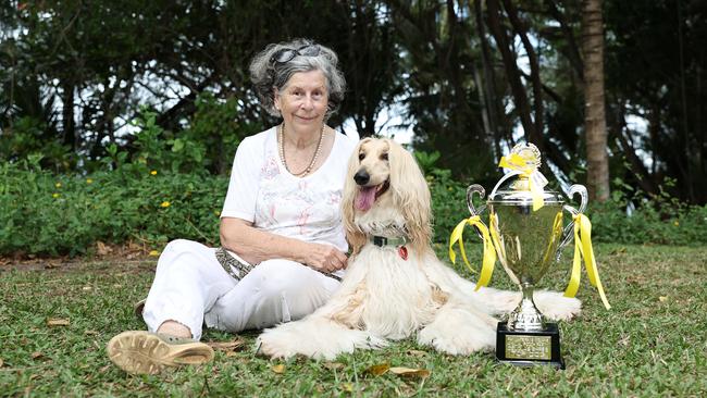Penny Haberfeld's Afghan Hound Lily was named best in show at Port Douglas Carnivale's family beach day dog show, held on Four Mile Beach and the Port Douglas Surf Lifesaving Club. Picture: Brendan Radke