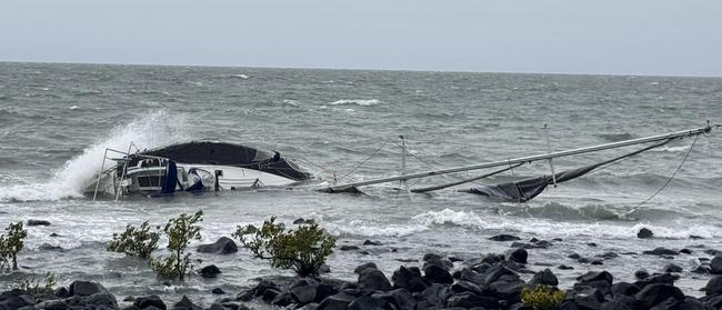 Claytons Towing were contracted by the insurer to clean up the remains as the boat's side had been torn out by the rocks.