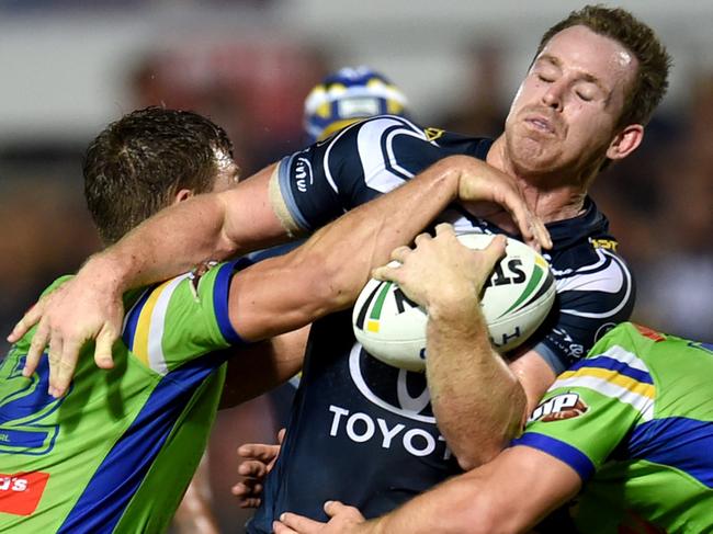 Michael MORGAN . NRL; North Queensland Cowboys Vs Canberra Raiders at 1300Smiles Stadium, Townsville. Pictre: Alix Sweeney