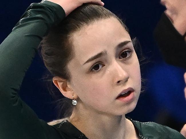 Russia's Kamila Valieva attends a training session on February 11, 2022 prior the Figure Skating Event at the Beijing 2022 Olympic Games. (Photo by Anne-Christine POUJOULAT / AFP)