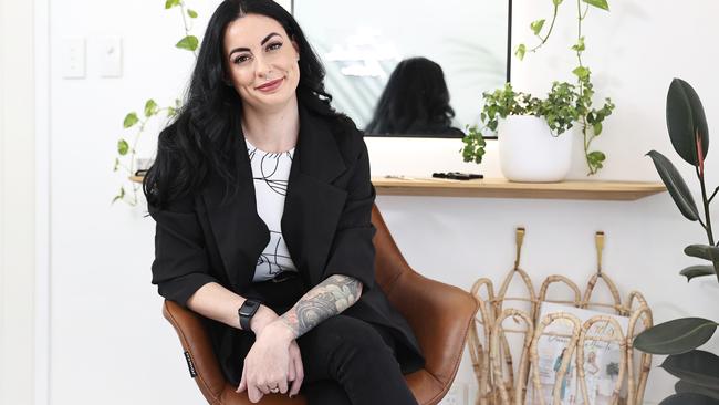 Tahnee Hudson at her salon The Mandala Room at Deception Bay. Picture: Tara Croser.