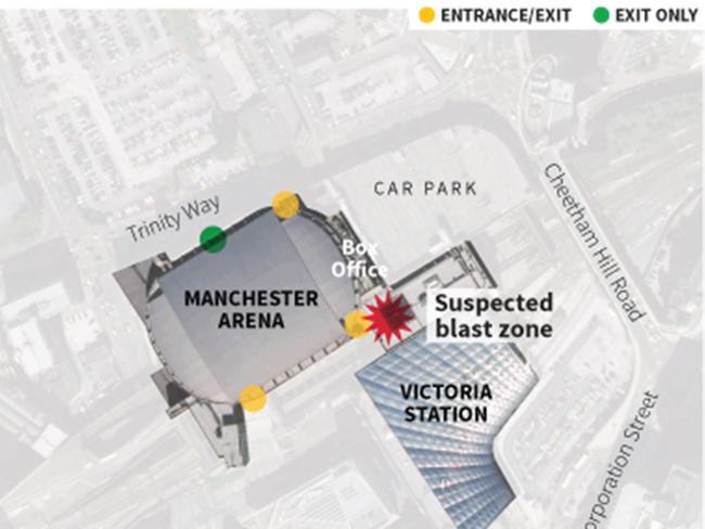 The scene of Monday night’s bombing. Picture: Reuters/AAP