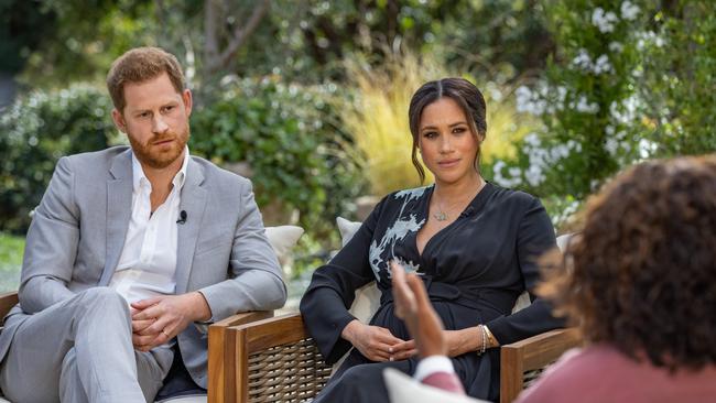 Oprah Winfrey’s interview with Prince Harry and Meghan Markle will screen in Australia on Monday night. Picture: Harpo Productions/Joe Pugliese via Getty Images